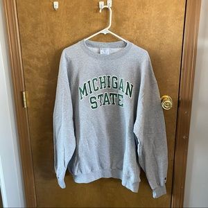 Champion Michigan State University Size 2XL Gray Crewneck Sweatshirt College